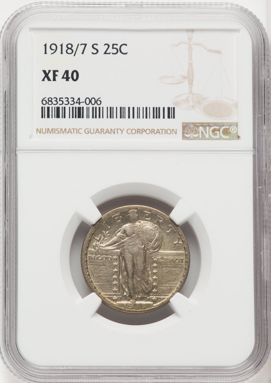 1918/7-S 25C Standing Liberty Quarter NGC XF40