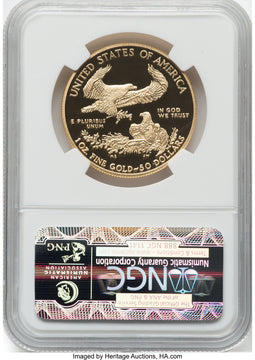 2012-W $50 One-Ounce Gold Eagle First Strike FR Blue NGC PF70