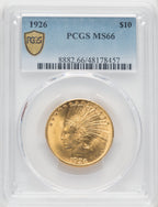 1926 $10 Indian Eagle PCGS MS66