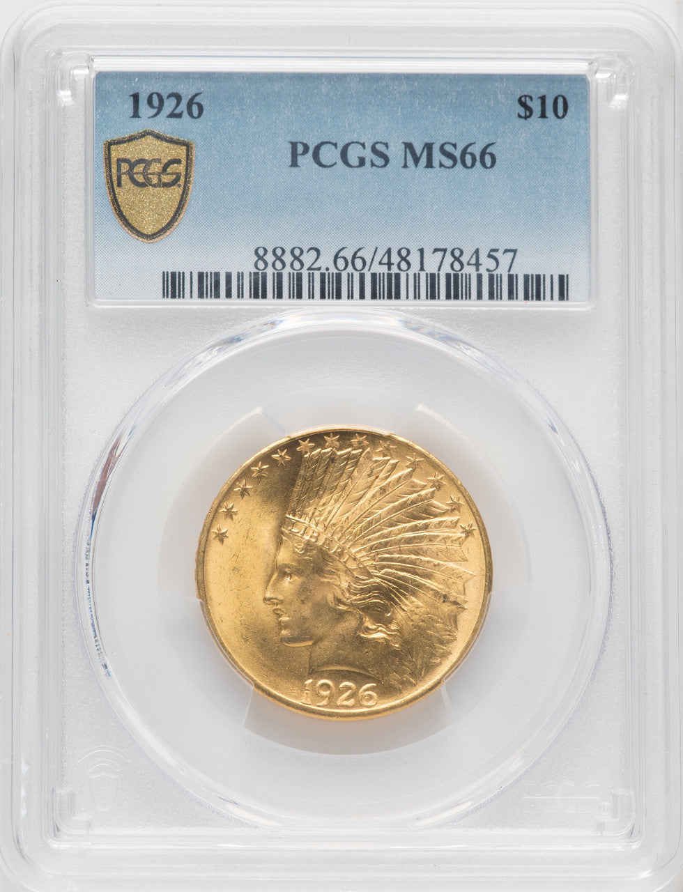 1926 $10 Indian Eagle PCGS MS66
