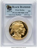 2013-W $50 Gold Buffalo First Strike PCGS PR70 Black Diamond