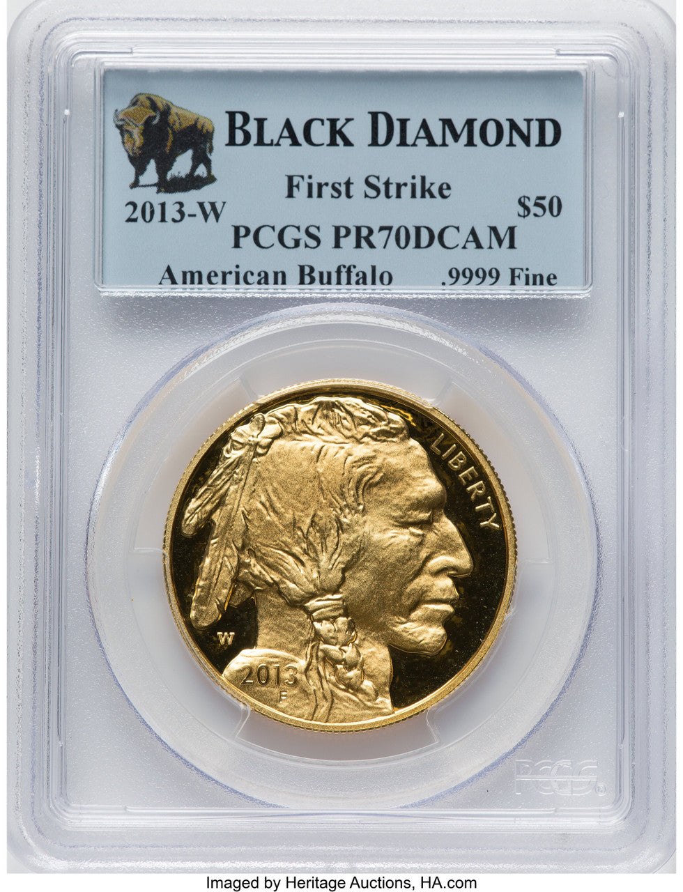 2013-W $50 Gold Buffalo First Strike PCGS PR70 Black Diamond