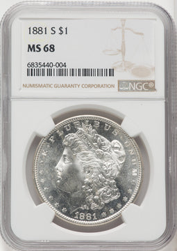 1881-S $1 Morgan Dollar NGC MS68 (766685010)