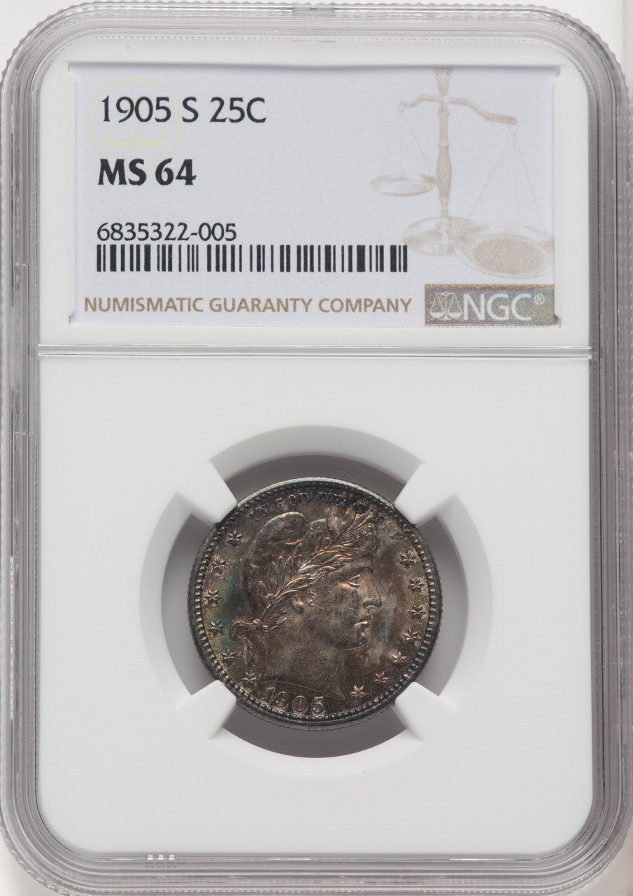 1905-S 25C Barber Quarter NGC MS64