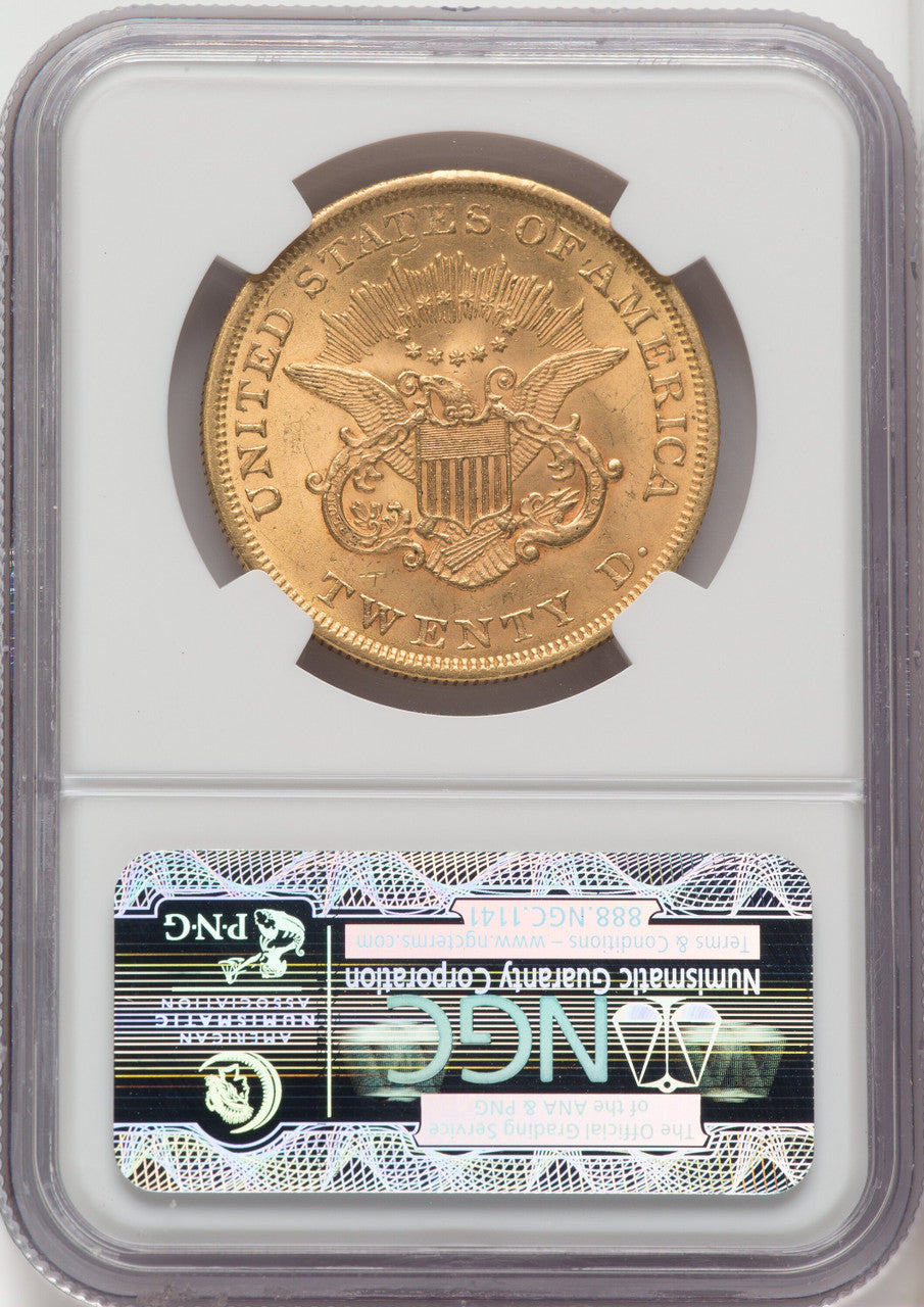 1857 $20 Liberty Double Eagle NGC MS62