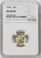 1942 10C FB Mercury Dime NGC MS68 (767222002)