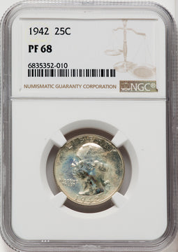 1942 25C Proof Washington Quarter NGC PR68 (765986002)