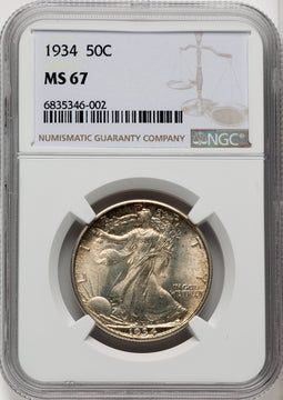 1934 50C Walking Liberty Half Dollar NGC MS67 (766914007)