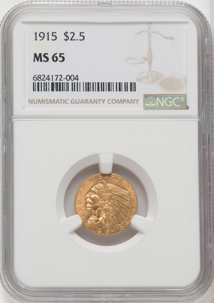 1915 $2.50 Indian Quarter Eagle NGC MS65 (766979019)