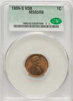1909-S 1C VDB RB Lincoln Cent CACG MS65