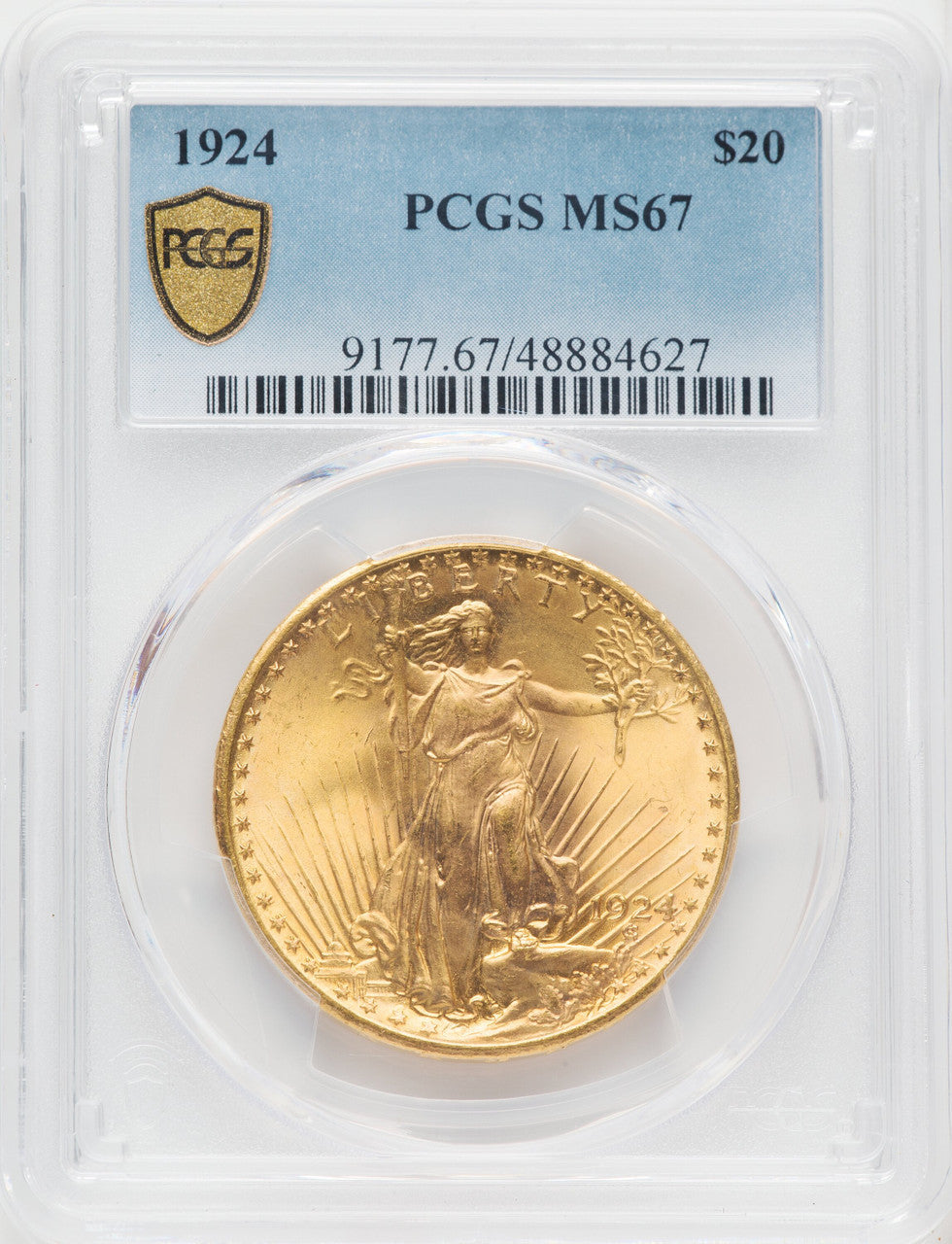 1924 $20 Saint Saint-Gaudens Double Eagle PCGS MS67 (767347001)