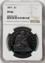 1871 S$1 Proof Seated Dollar NGC PR66