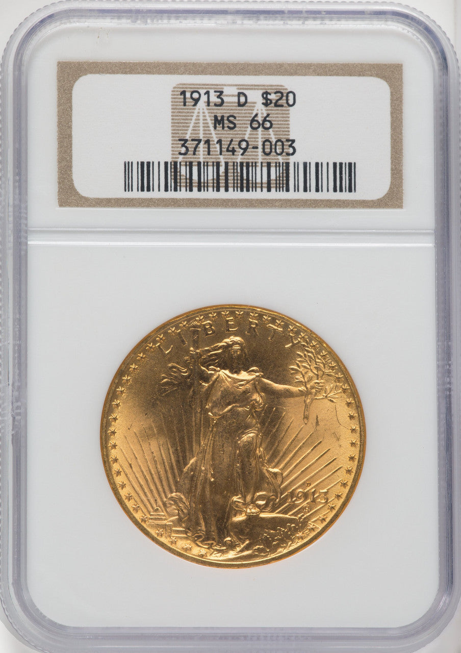 1913-D $20 Saint-Gaudens Double Eagle NGC MS66 (766701005)