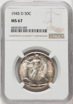 1945-D 50C Walking Liberty Half Dollar NGC MS67 (766884001)