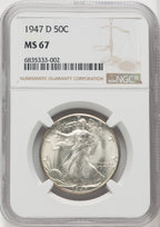 1947-D 50C Walking Liberty Half Dollar NGC MS67 (766879016)