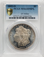 1892-O $1 DM Morgan Dollar PCGS MS63