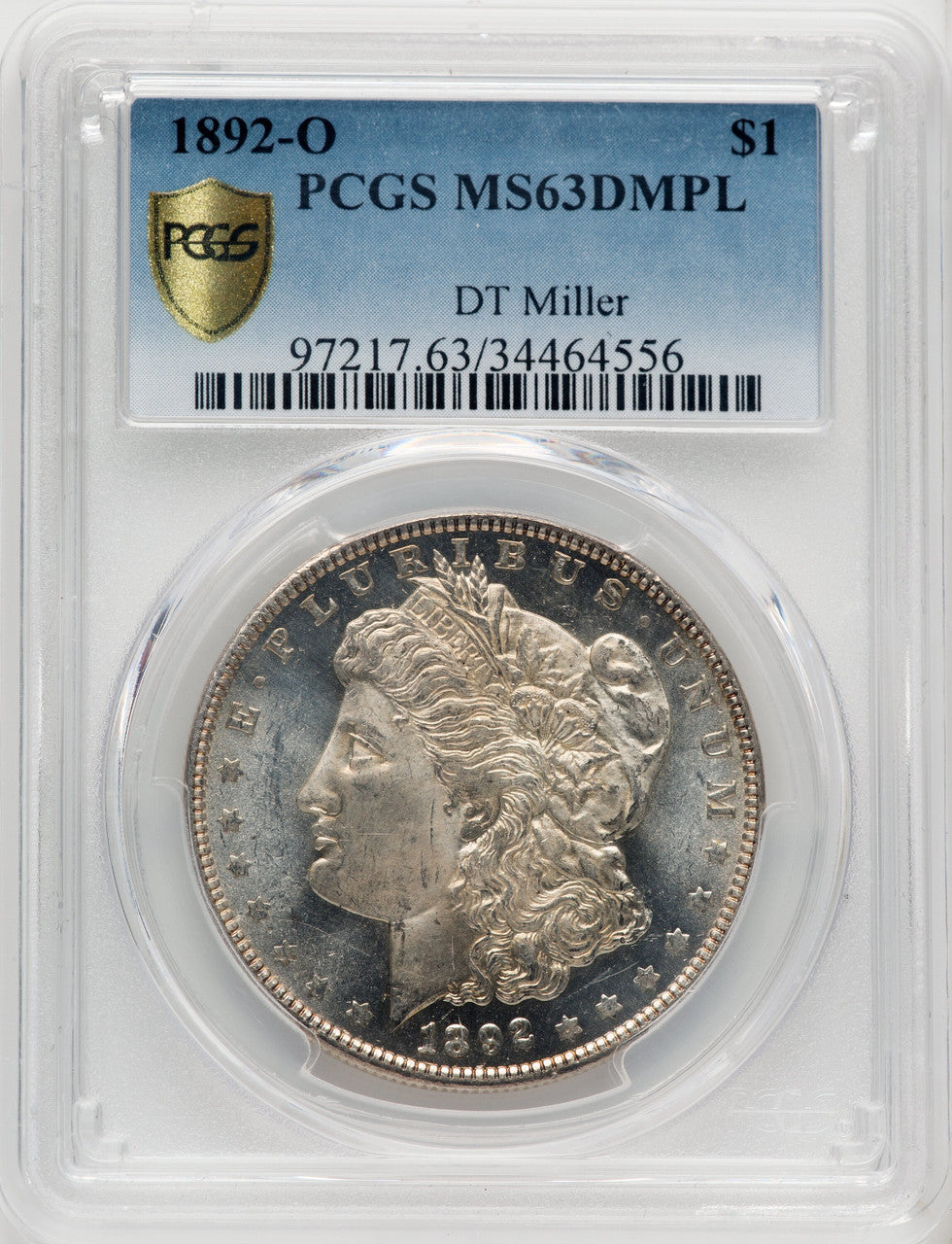 1892-O $1 DM Morgan Dollar PCGS MS63