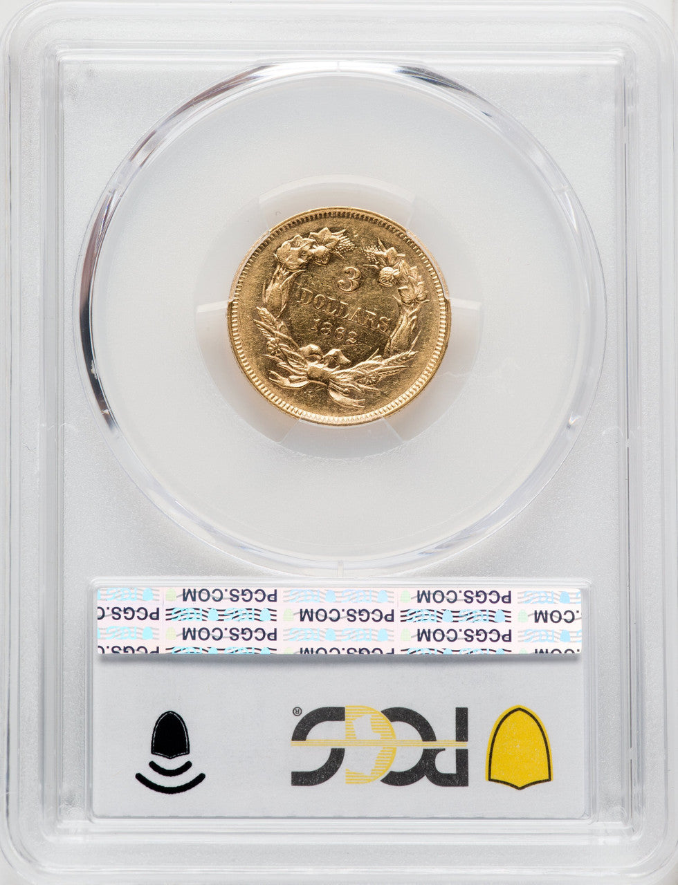 1862 $3 Three Dollar Gold Pieces PCGS AU53