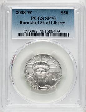 2008-W $50 Half-Ounce Platinum Eagle Burnished PCGS SP70 (505930011)