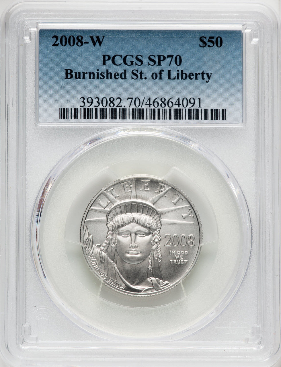 2008-W $50 Half-Ounce Platinum Eagle Burnished PCGS SP70 (505930011)