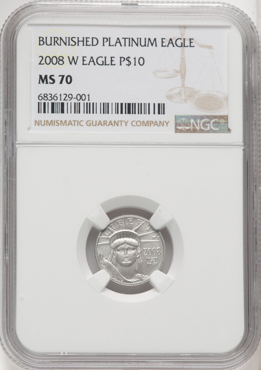 2008-W $10 Tenth-Ounce Platinum Eagle Statue of Liberty NGC MS70 (505952004)