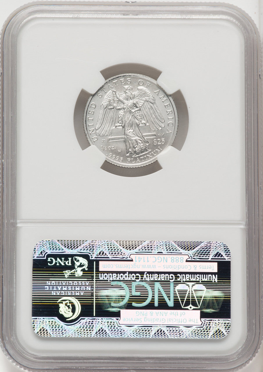 2008-W $25 Quarter-Ounce Platinum Eagle Brown Label NGC MS70