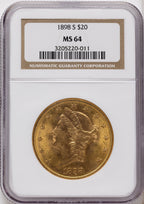 1898-S $20 Liberty Double Eagle NGC MS64