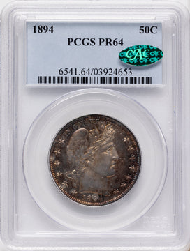 1894 50C CAC Proof Barber Half Dollar PCGS PR64