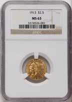 1913 $2.50 Indian Quarter Eagle NGC MS63