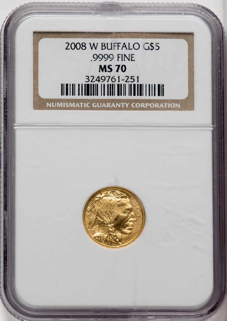 2008-W 4-Coin Set Gold Buffalos NGC MS70