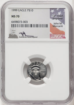 1999 $10 Tenth-Ounce Platinum Eagle NGC MS70