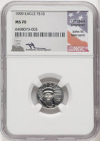 1999 $10 Tenth-Ounce Platinum Eagle NGC MS70