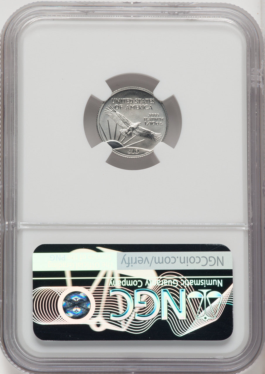 1999 $10 Tenth-Ounce Platinum Eagle NGC MS70
