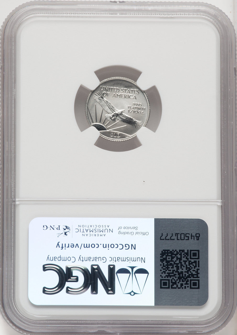 2001 $10 Tenth-Ounce Platinum Eagle NGC MS70