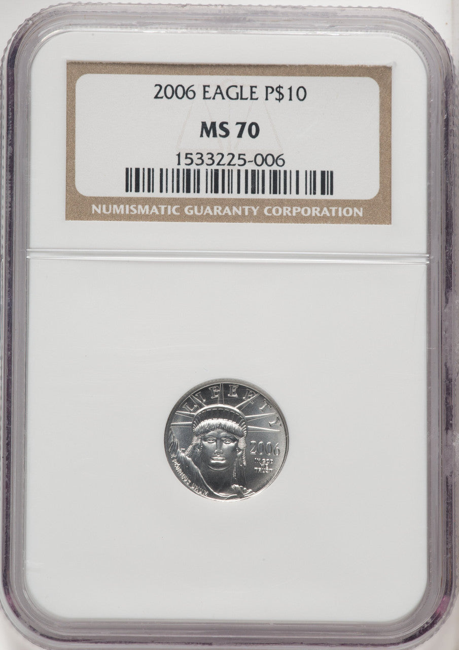 2006 $10 Tenth-Ounce Platinum Eagle Brown Label NGC MS70