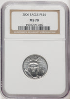 2006 $25 Quarter-Ounce Platinum Eagle Brown Label NGC MS70