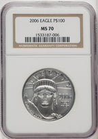 2006 $100 Platinum One-Ounce Brown Label NGC MS70