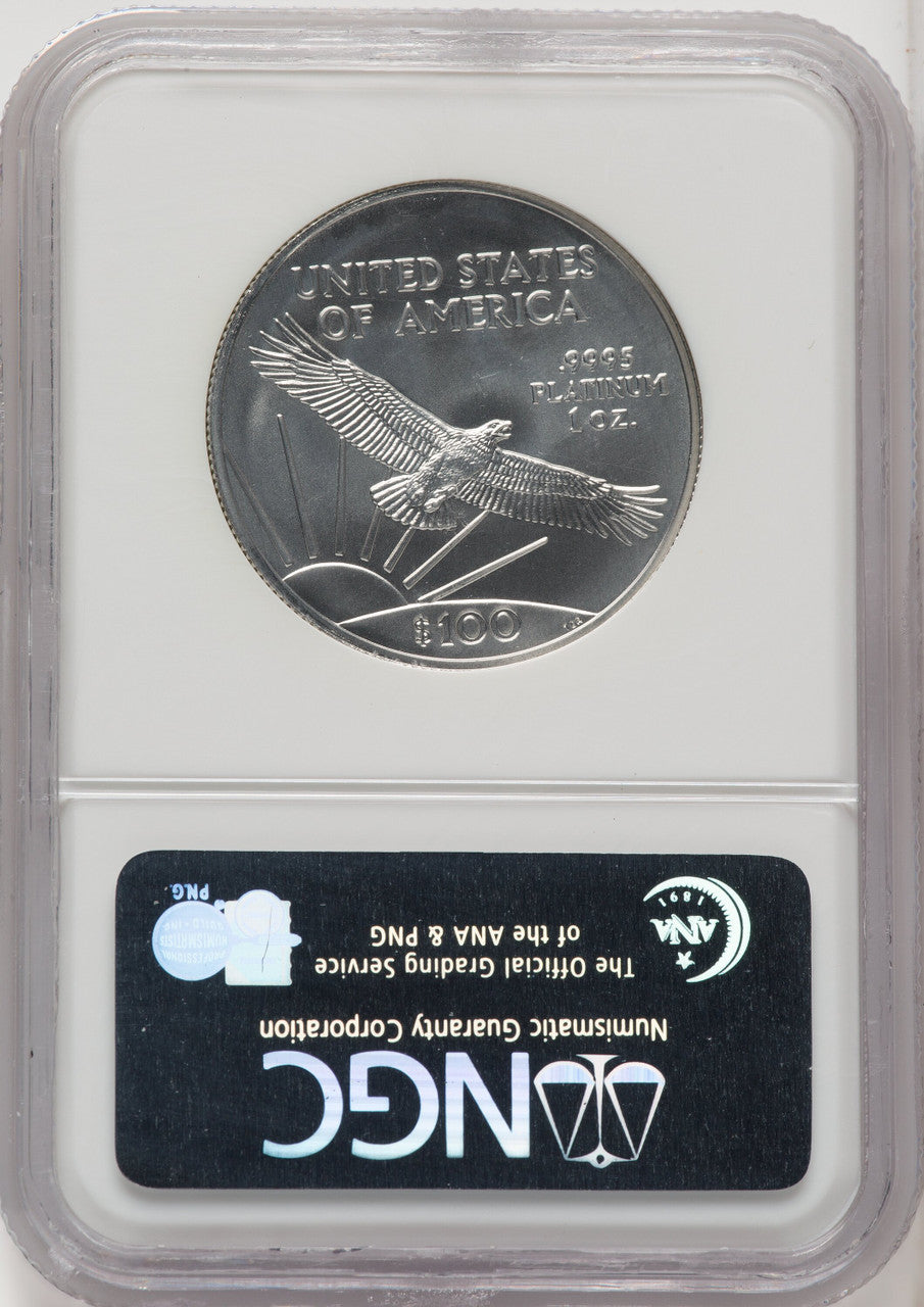 2006 $100 Platinum One-Ounce Brown Label NGC MS70