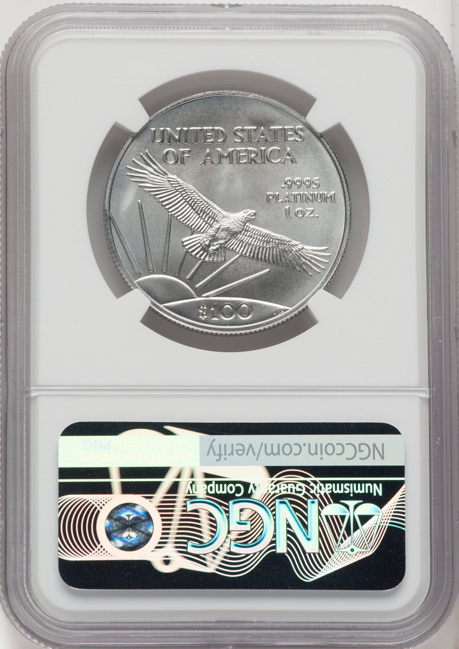 2007 $100 One-Ounce Platinum NGC MS70