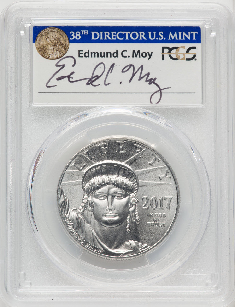 2017 $100 One-Ounce Platinum Eagle First Day of Issue PCGS MS70