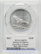 2017 $100 One-Ounce Platinum Eagle First Day of Issue PCGS MS70