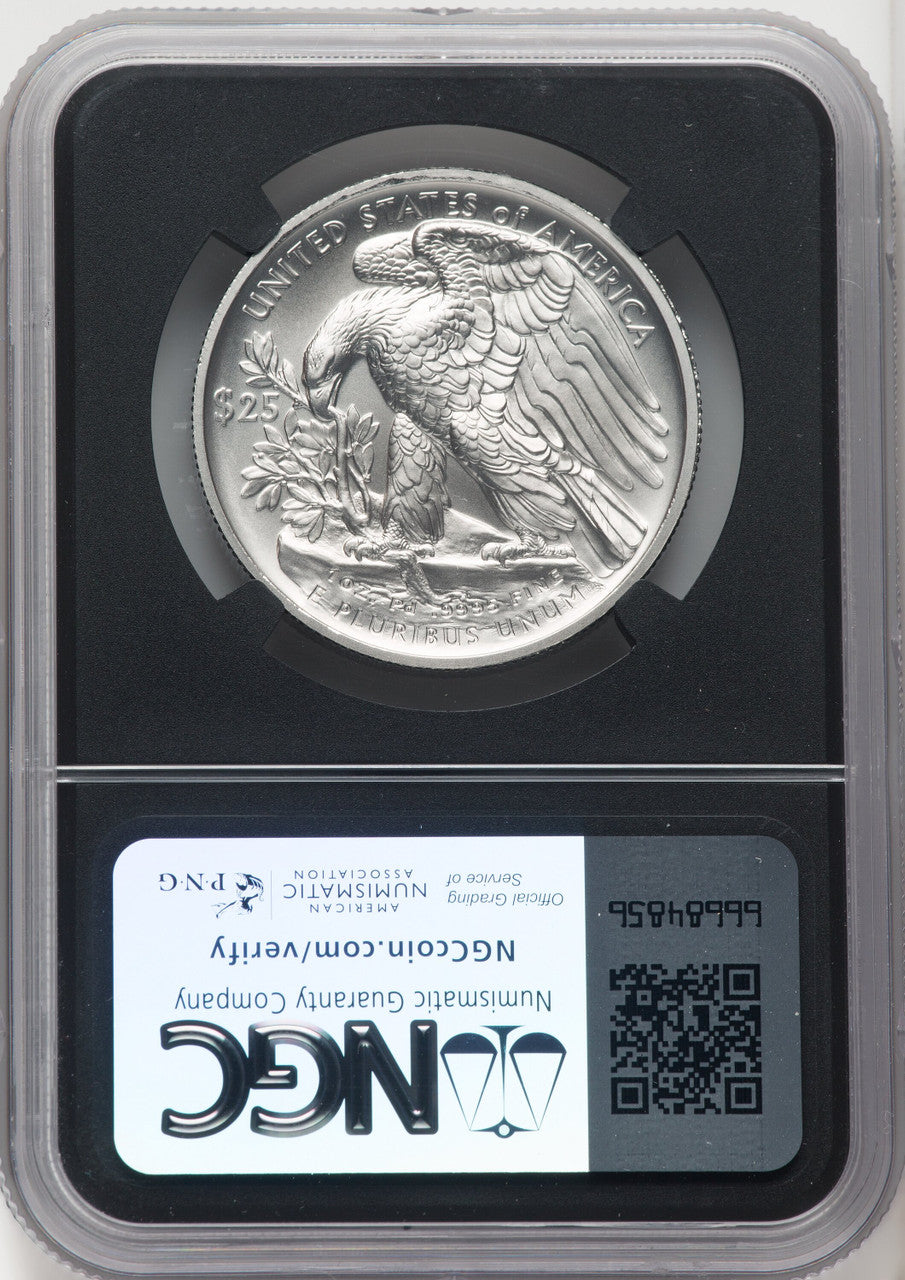 2023-W $25 Palladium First Day of Issue NGC MS70 Mercanti