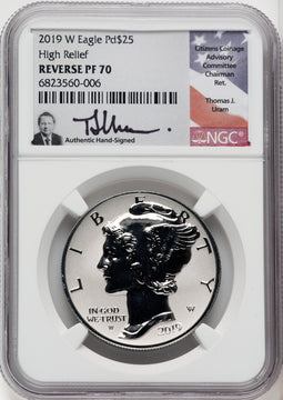 2019-W $25 Palladium Reverse Proof NGC PF70 Thomas Uram
