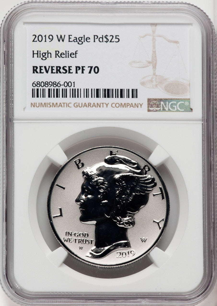 2019-W $25 Palladium Reverse Proof Brown Label NGC PF70 (765387002)