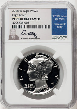 2018-W $25 Palladium NGC PF70 Moy