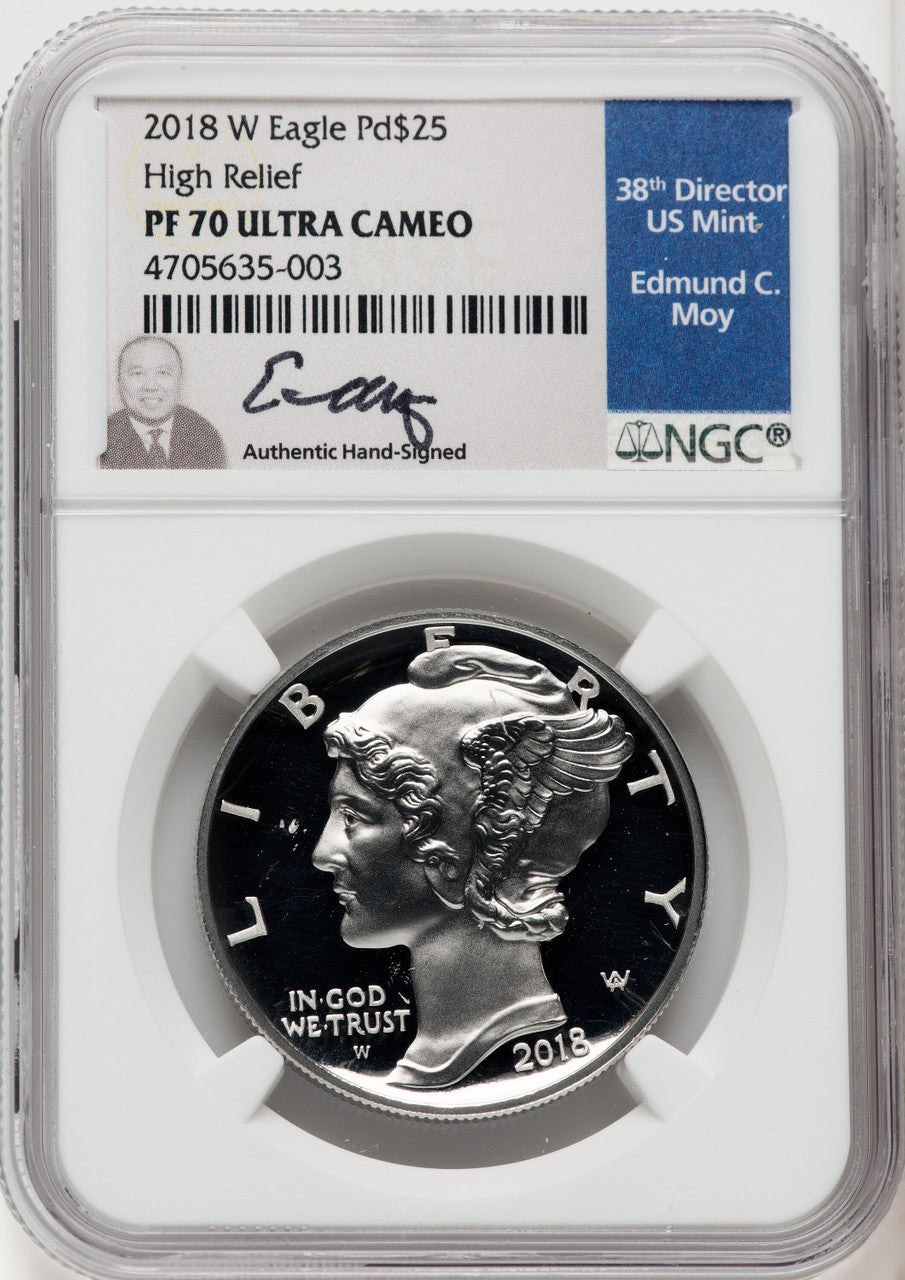 2018-W $25 Palladium NGC PF70 Moy