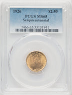 1926 $2.50 SESQUI Commemorative Gold PCGS MS65 (519097078)
