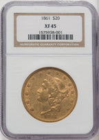 1861 $20 Liberty Double Eagle NGC XF45