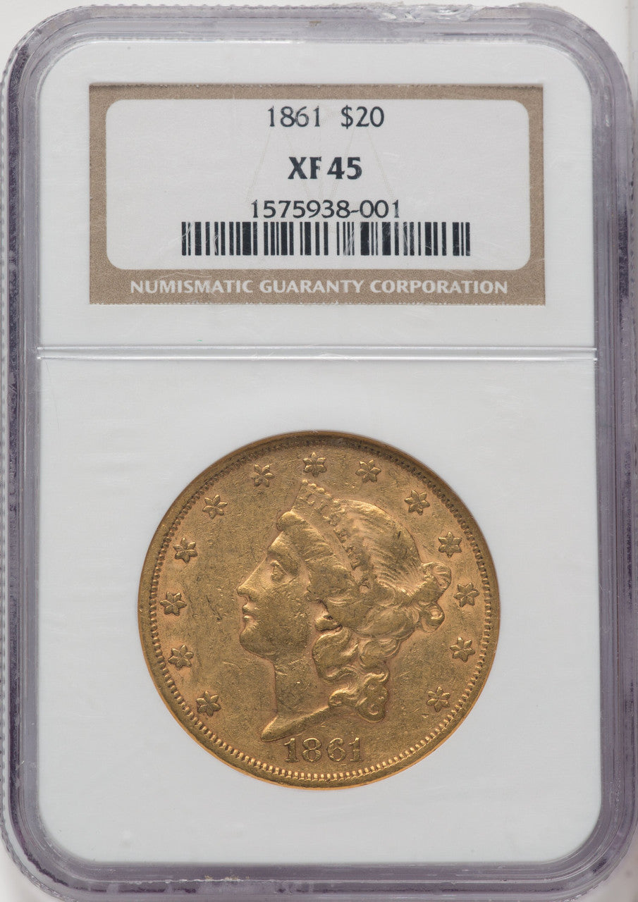 1861 $20 Liberty Double Eagle NGC XF45