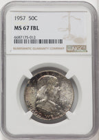 1957 50C FL Franklin Half Dollar NGC MS67